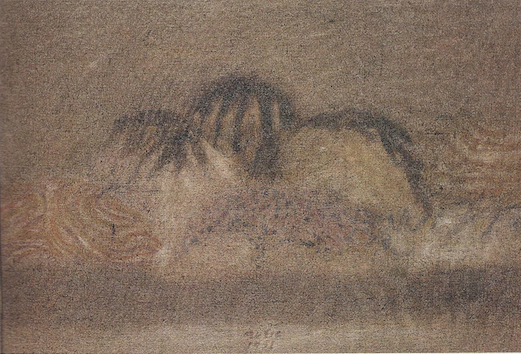 Paesaggio senese, 1951, olio su tela, 49,5 x 72 cm Immagine tratta dal catalogo della mostra Music: Paesaggi dal 1951 al 1979, GALLERIA D’ARTE NICCOLI, Parma, 1987 