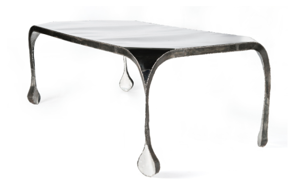 Ron Arad , Tel Aviv 1951 , Tavolo modello "Light Table". Produzione One-Off Ltd. Londra, fine anni 80. Acciaio inossidabile lucidato a specchio e acciaio dolce (cm 74x218x106) (segni d'uso) Provenienza: Dilmos, Milano, acquistato direttamente dall'artista Valutazione: € 30.000,00 / € 40.000,00