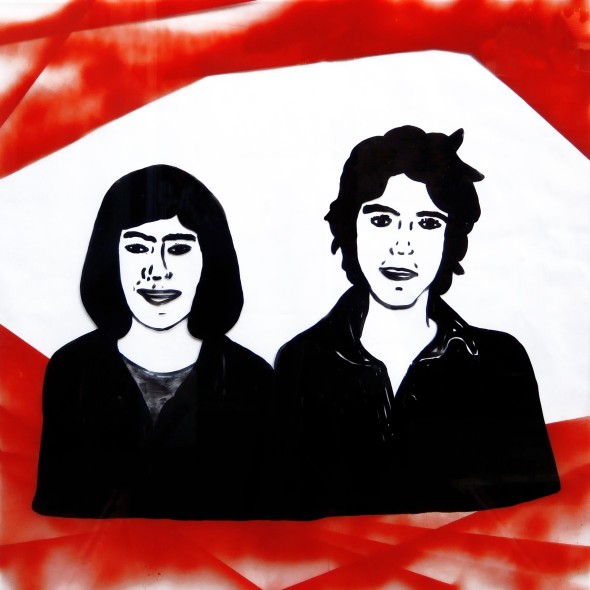 Michael Rotondi, Iaio e Fausto, 2016, smalto e acrilico su plexiglass, 100x100 cm