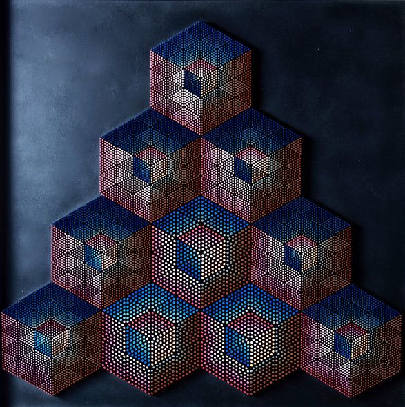 Mokubi, 1976,mixed media, 35,4x35.4 in.2