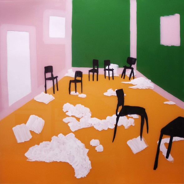 Stefania Ruggiero, Entropia, 2016, tecnica mista su plexiglass, 100x100