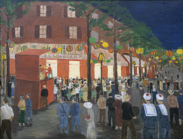 Notturno Parigino - Restaurant La Coupole 1033 Olio su tela, cm 89x117 Firmato e datato in basso a sinistra: Lelia Caetani/1933 - sul retro Caetani / inv.FCC 138