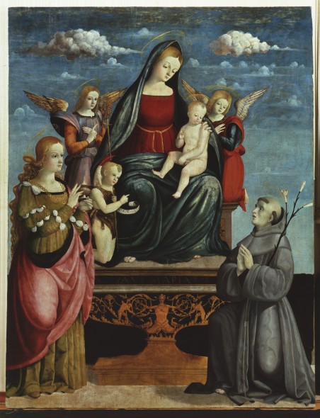 Lorenzo di Giovanni de Carris detto il Giuda Madonna col Bambino tra santa Maria Maddalena e sant’Antonio da Padova 1520 ca. Olio su tavola Milano, Pinacoteca di Brera