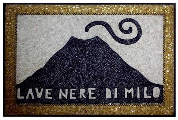 Lave nere di Milo, 2003 mosaico su supporto sintetico flessibile (pietre, smalti e oro) 100 × 150 cm