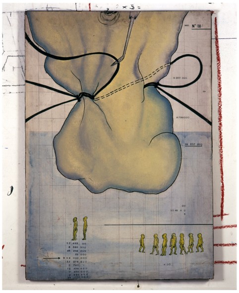 Tavola anatomica, 1962 acrilico su faesite 100 × 80 cm