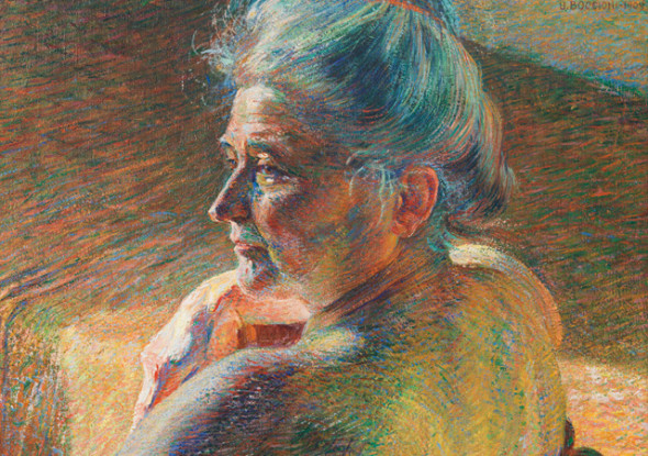 Umberto Boccioni, Nudo di spalle, Controluce, 1909