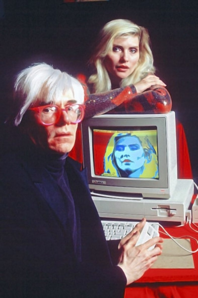 Andy Warhol e Debby Harry al Lincoln Center per la presentazione di Amiga 1000, 1985
