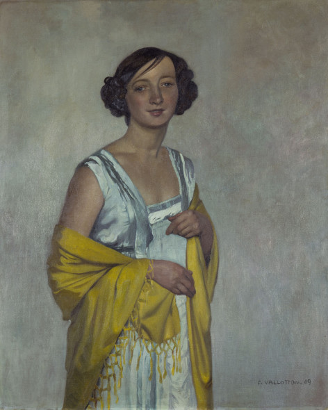Felix Vallotton: Ritratto di signora con scialle giallo, 1909, olio su tela, Aargauer Kunsthaus Rovigo Nabis settembre