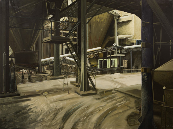 Giancarlo Ossola_il mistero della fabbrica_olio su tela_2001_200x150