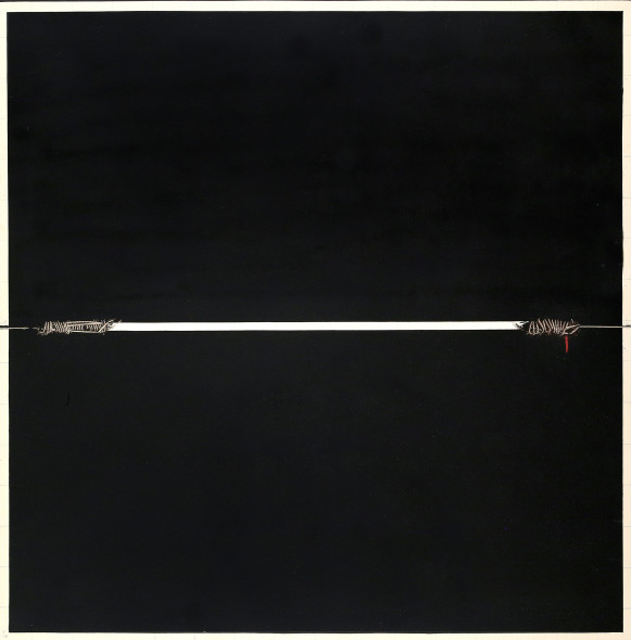 SCANAVINO - Il filo teso (The Stretched Cord), 1972, Oil on canvas, 150 x 150 cm