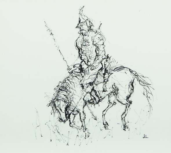 Jean Lorenzi-Scotto, Le cavalier (Il cavaliere), penna, 50x65 cm