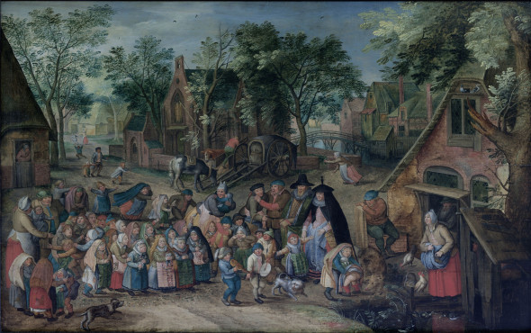 Pieter Brueghel il Giovane La sposa di Pentecoste 1620-1623 Olio su tavola, 47,20x74,30 cm Anhaltische Gemäldegalerie Dessau