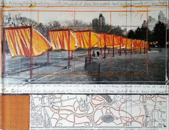 christo-the-gates-project-for-central-park-n-y-c-2002-tecnica-mista-su-cartone-cm-215-x-28-courtesy-eidos-immagini-contemporanee-asti