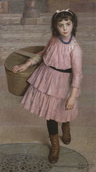 Emilio Longoni, La piscinina, olio su tela, 126 x 71 cm