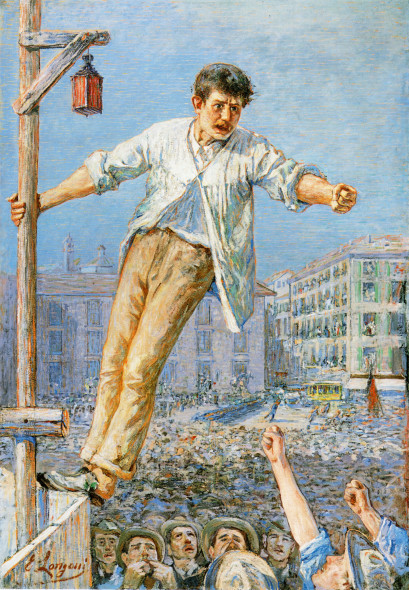 Emilio Longoni, L'oratore dello sciopero, olio su tela, 193 x 134 cm