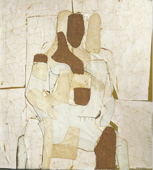 Marca-Relli Conrad - Seated Figure 1955 - collage and mixed media on canvas cm.89 x 81