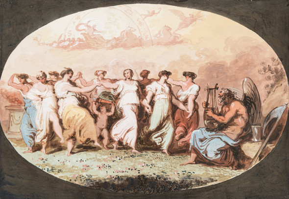 Felice Giani (San Sebastiano Curone 1758 – Roma 1823), La danza delle Ore, Tempera su carta, mm 289 x 420