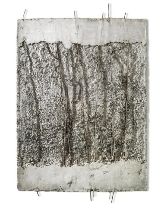 Giuseppe Uncini (Fabriano 1929–2008 Trevi) Cementarmato, 1959, signed and dated G. Uncini 1959 Roma on the reverse, cement and iron, 154 x 100 cm Stima EUR 150.000 ,- a 200.000