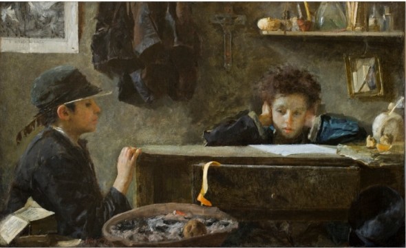 Antonio Mancini Acque Basse, 1874 Olio su tela, 80 X 130 cm