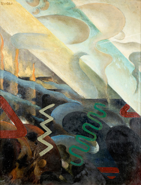 1.Lotto 254 – Julius Evola, Astrazione, 1918-20  olio su cartone, 63x50 cm € 40.000/50.000 