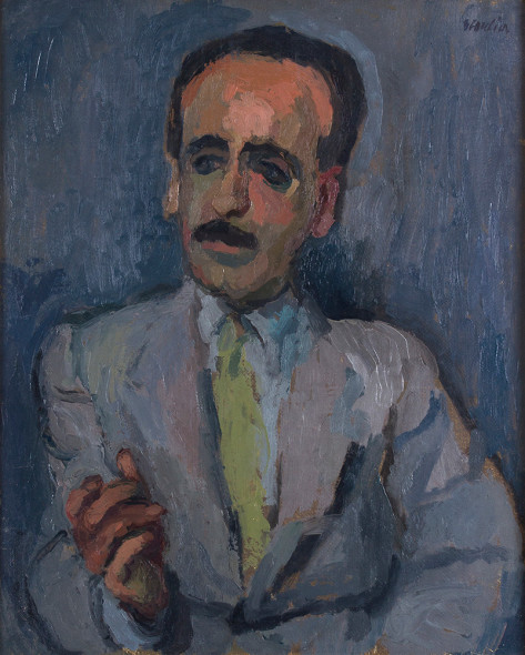 Lotto 261 – Antonio Scordia, Ritratto di Libero de Libero, 1946 Olio su tela, 56x46 cm € 2.000/2.500 