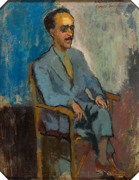 11.Lotto 259 – Franco Gentilini, Ritratto di Libero de Libero, 1946 Olio su tela, 45x35 cm € 3.500/4.500 