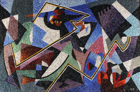 20.Lotto 311 – Gino Severini, Composizione con strumenti musicali, 1952 Mosaico realizzato dall’artista, 90x135,4 cm L’opera è il bozzetto del grande mosaico commissionato a Severini nell’ambito della campagna di arredo del Transatlantico Leonardo da Vinci € 60.000/80.000 