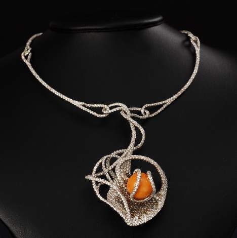 Collier in diamanti e perle naturali Melo-Melo