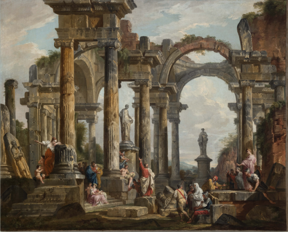 Lotto 650  Giovanni Paolo Pannini, Capriccio con figure, stima  € 90.000 – 120.000 
