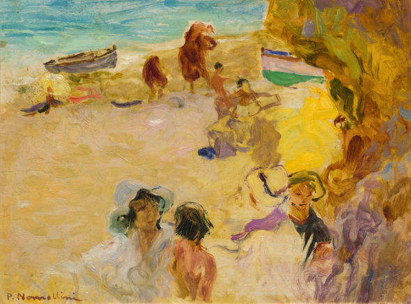 Lotto 888 Plinio Nomellini (Livorno 1866 – Firenze 1943) Bagnanti sulla spiaggia Stima € 8.000 – 12.000 