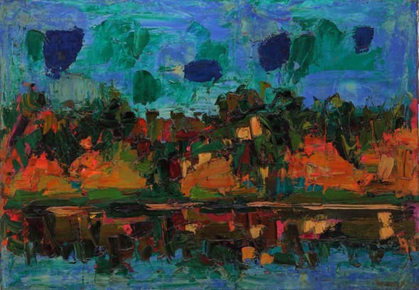 Ennio Morlotti: Adda a Imbersago, 1956, olio su tela, cm 82 x 116