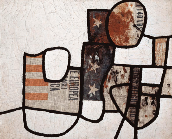 Alberto Burri: SZ 1, 1949 Olio, sacco su tela cm. 49x58,5. Città di Castello, Fondazione Palazzo Albizzini Collezione Burri