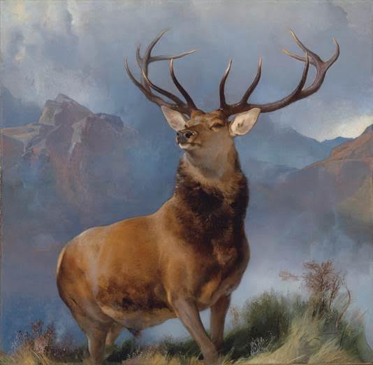 Sir Edwin Henry Landseer, R.A. (London, 1802-1873) The Monarch of the Glen oil on canvas 65 ½ x 67 ¼ in. (166.5 x 172 cm.) Painted between 1849-1851. Estimate On Request This lot has been withdrawn