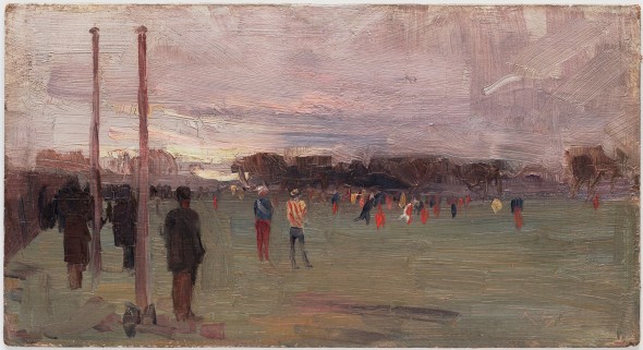 Arthur Streeton The National Game, 1889 Oil on cardboard 11.8 × 22.9 cm Art Gallery of New South Wales, Sydney Purchased 1963 © AGNSW