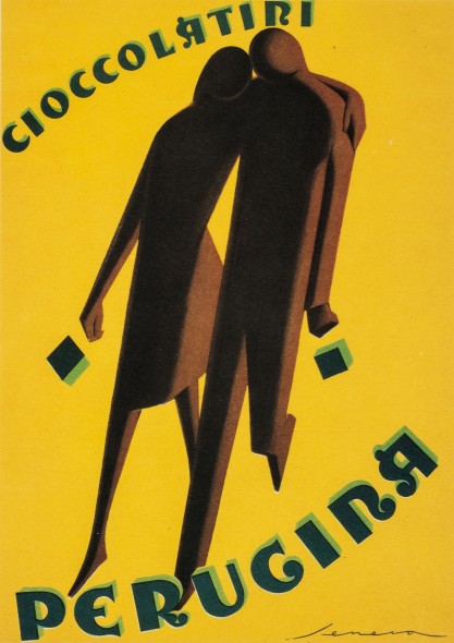 Federico Seneca, manifesto pubblicitario, “Cioccolatini Perugina”, 1928-1929, carta/cromolitografia, 197,5 x 141 cm Museo nazionale Collezione Salce, Treviso