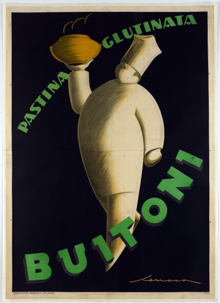 Federico Seneca, manifesto pubblicitario, “Pastina glutinata Buitoni”, 1929, carta/cromolitografia, 196,5 x 140 cm Museo nazionale Collezione Salce, Treviso