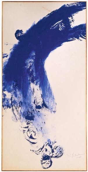 5 Yves Klein, 1928-1962 Untitled Anthropometry, (ANT 52) 1960 Dry pigment and synthetic resin on paper mounted on canvas 1595 x 785 mm   © Yves Klein, ADAGP, Paris / DACS, London, 2016