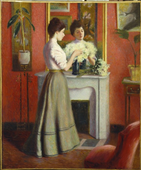 Federico Zandomeneghi, Femme au miroir, 1898, olio su tela, cm. 65x55, collezione privata