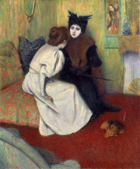 Federico Zandomeneghi, La conversation, 1895, olio su tela, cm. 55x46, Collezione privata