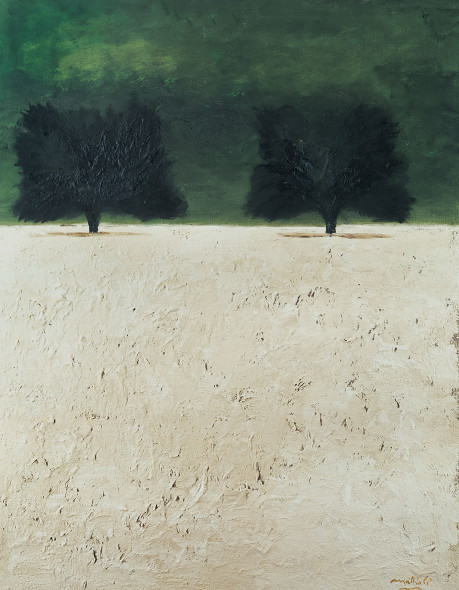 Carlo Mattioli Paesaggio d'estate, 1973, olio su tela, cm 95x75, Collezione privata