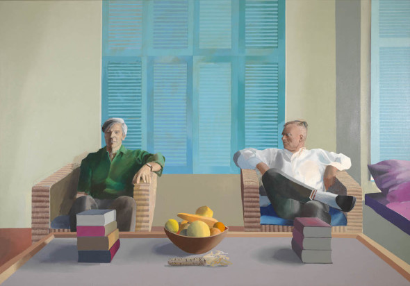 Christopher Isherwood and Don Bachardy 1968 Acrylic paint on canvas 2120 x 3035 mm Private collection © David Hockney