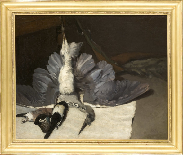 Sisley, Nature morte au heron et aux geais