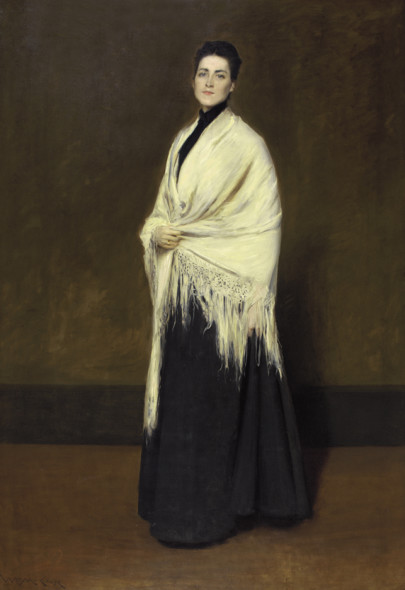 WILLIAM MERRITT CHASE Portrait of Mrs. C. (Lady with a White Shawl) (1893),  © Pennsylvania Academy of the Fine Arts 