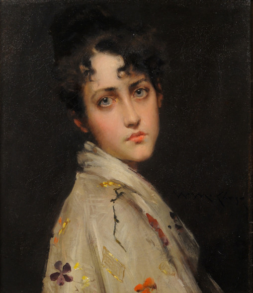 WILLIAM MERRITT CHASE Young Lady Wearing a Kimono (1890 c.),  © Private collection