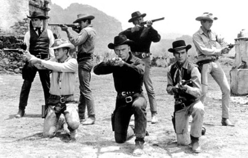I Magnifici Sette, Robert Vaughn, Steve McQueen, Charles Bronson, Yul Brynner, Brad Dexter, Horst Buchholz, James Coburn, 1960