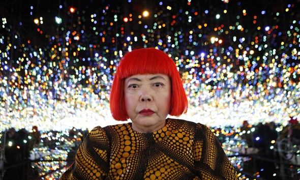 Yayoi Kusama inside her Infinity Mirrored Room installation.