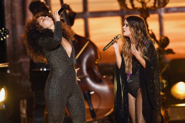 Alicia Keys and Maren Morris perform at the 59th Annual GRAMMY Awards on Feb. 12 in Los Angeles Photo: Kevin Winter/WireImage.com