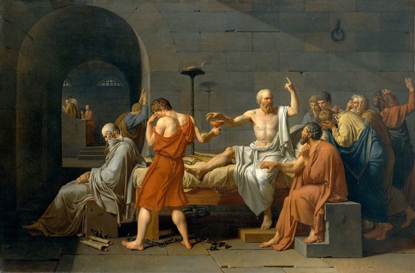 La morte di Socrate David - The Death of Socrates.jpg AutoreJacques-Louis David Data1787 Tecnicaolio su tela Dimensioni129,5×196,2 cm Ubicazione	Metropolitan Museum of Art, New York