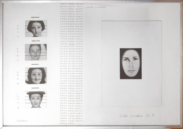 Vincenzo Agnetti,  L'età media di A. (1973-1974) Osart Gallery Milano Oltre il Linguaggio