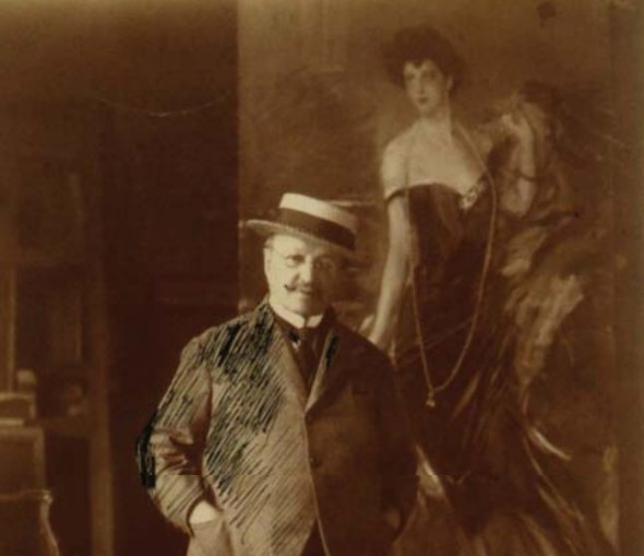 Boldini con il Ritratto di Donna Florio, FOTO 1908-1912